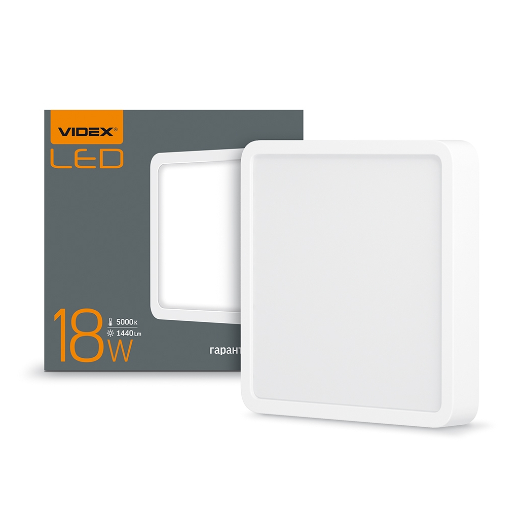 Світильник Videx LED накладний квадрат 18W 5000K (VL-DLSS-185) - зображення 3