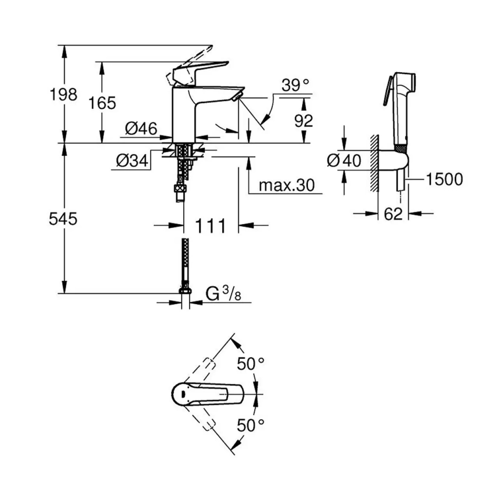 Змішувач Grohe QuickFix Start S-Size зі змішувачем (231232433) - picture 4