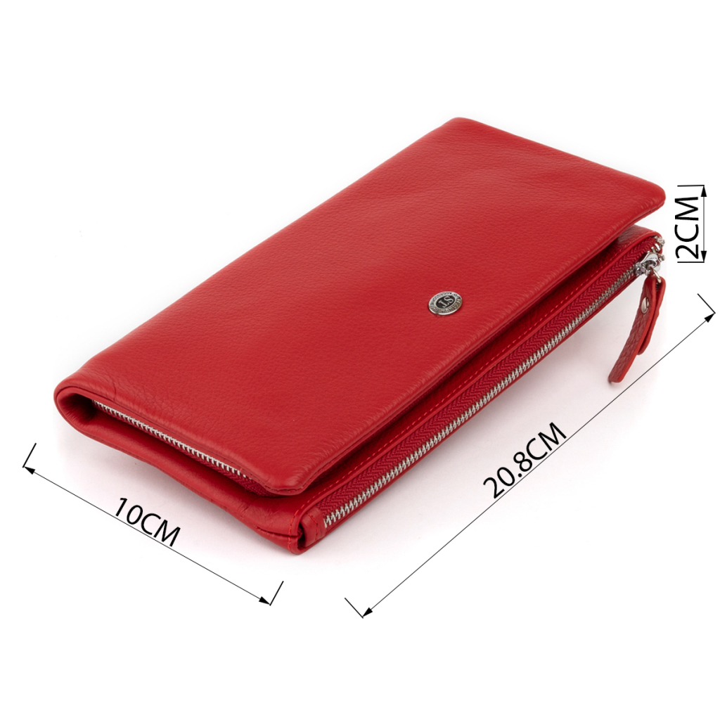 Гаманець ST Leather Зі шкіри з кишенею для мобільного Червоний (19315) - зображення 3