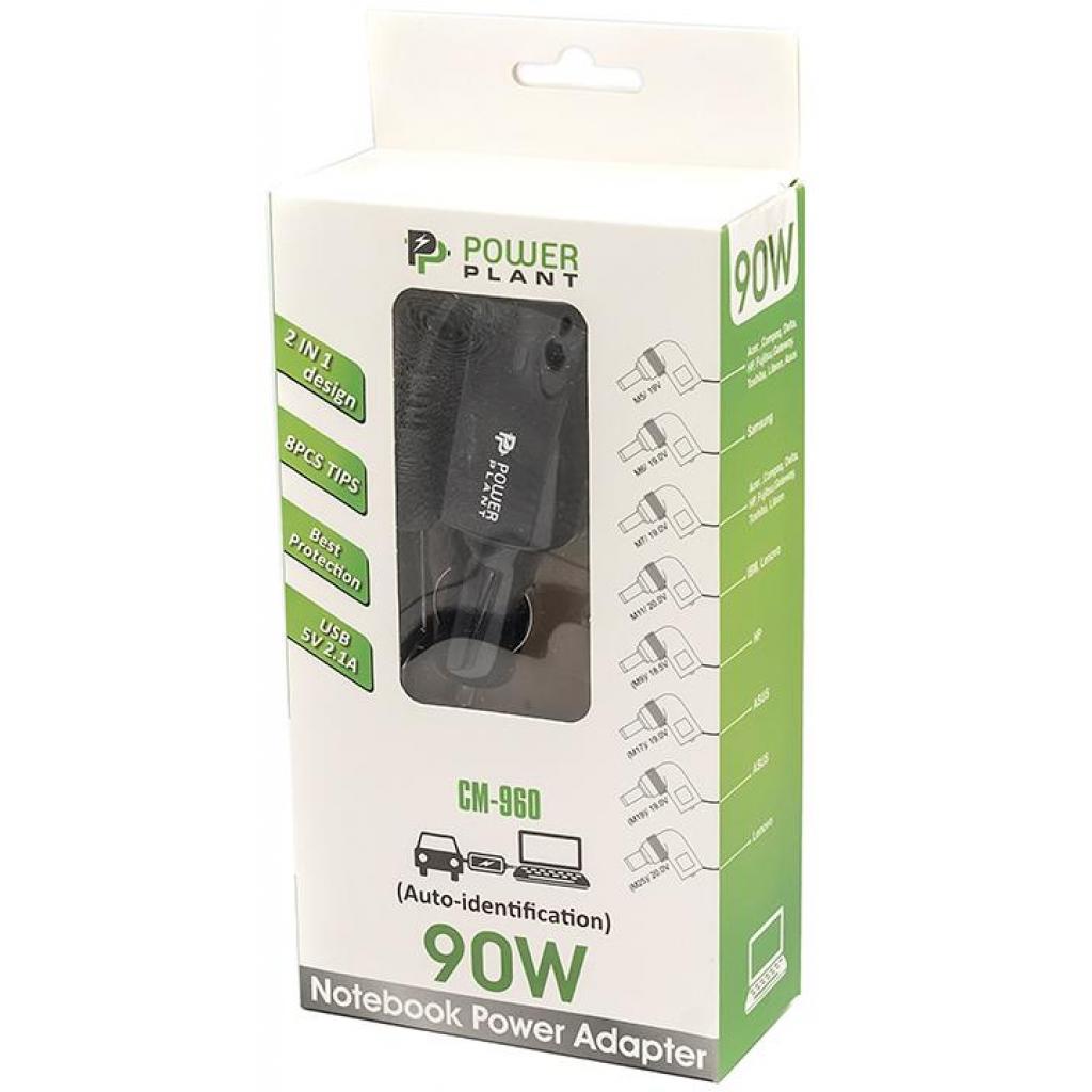 Блок живлення до ноутбуку PowerPlant 90W, автомобильный, CM-960 + USB 5V 2.1A (NA700080) - зображення 6