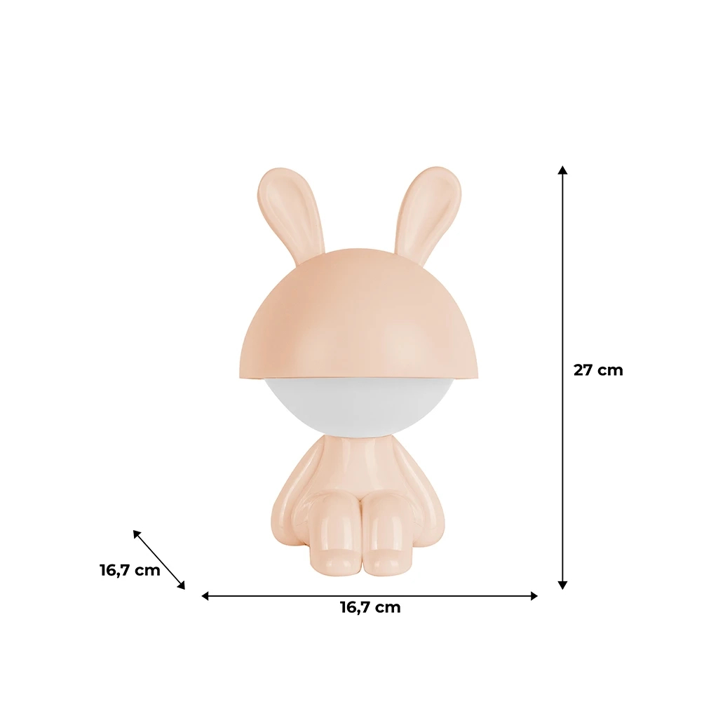 Нічник Kite Світильник LED з акумулятором Cute Bunny, персиковий (K25-316-1-4) - зображення 6