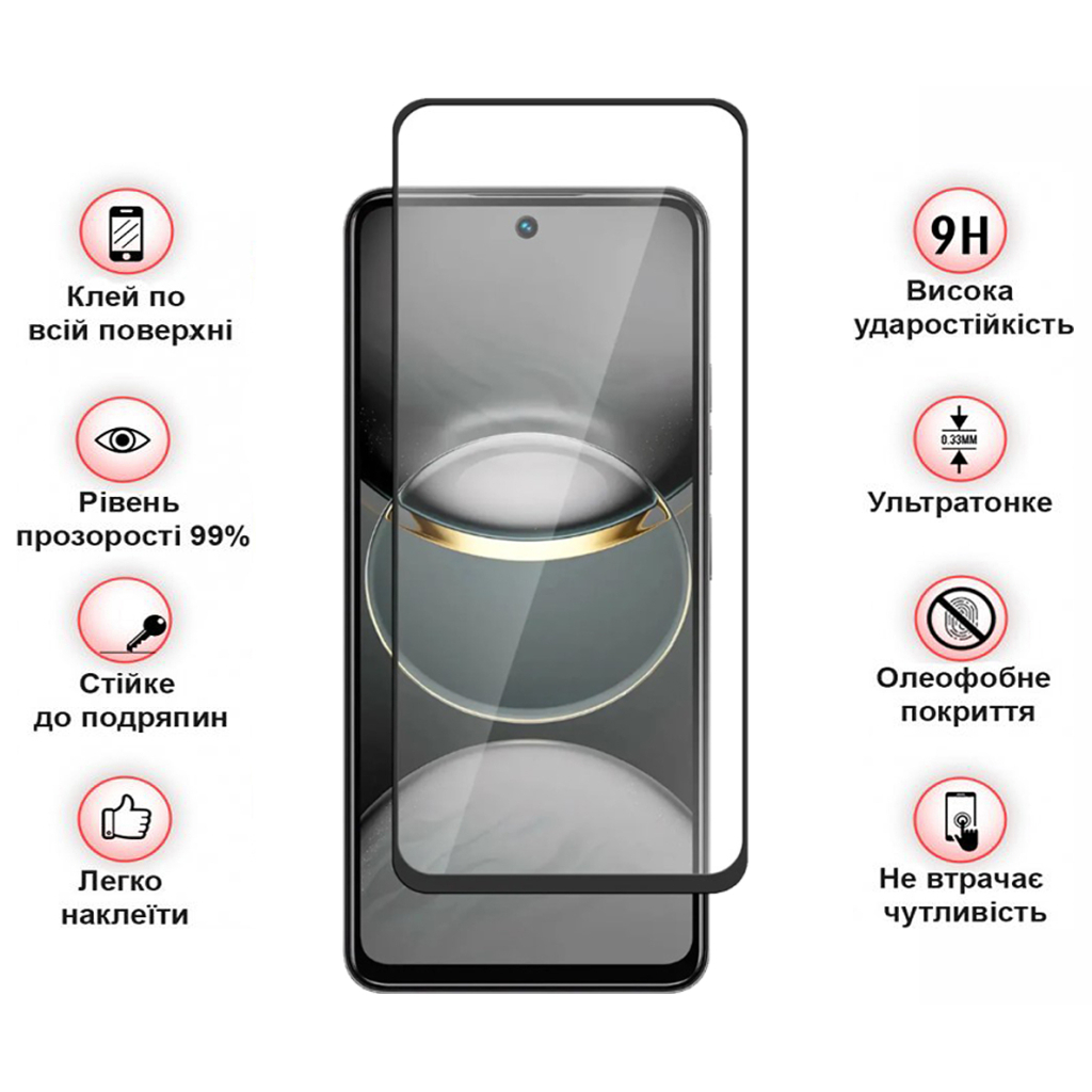 Скло захисне BeCover Tecno Spark 30 Pro (KL7) Black (713080) - зображення 3