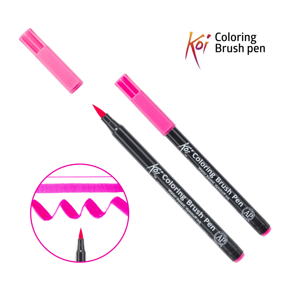 Художній маркер KOI Маркер-пензель акварельний Рожевий, 20 (084511393097) - зображення 1