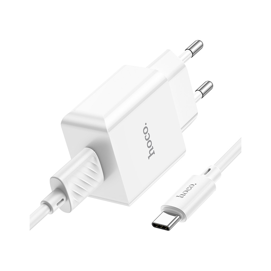 Зарядний пристрій HOCO C106A Leisure USB + cable USB to USB-C 10.5W White (6931474783912) - зображення 4