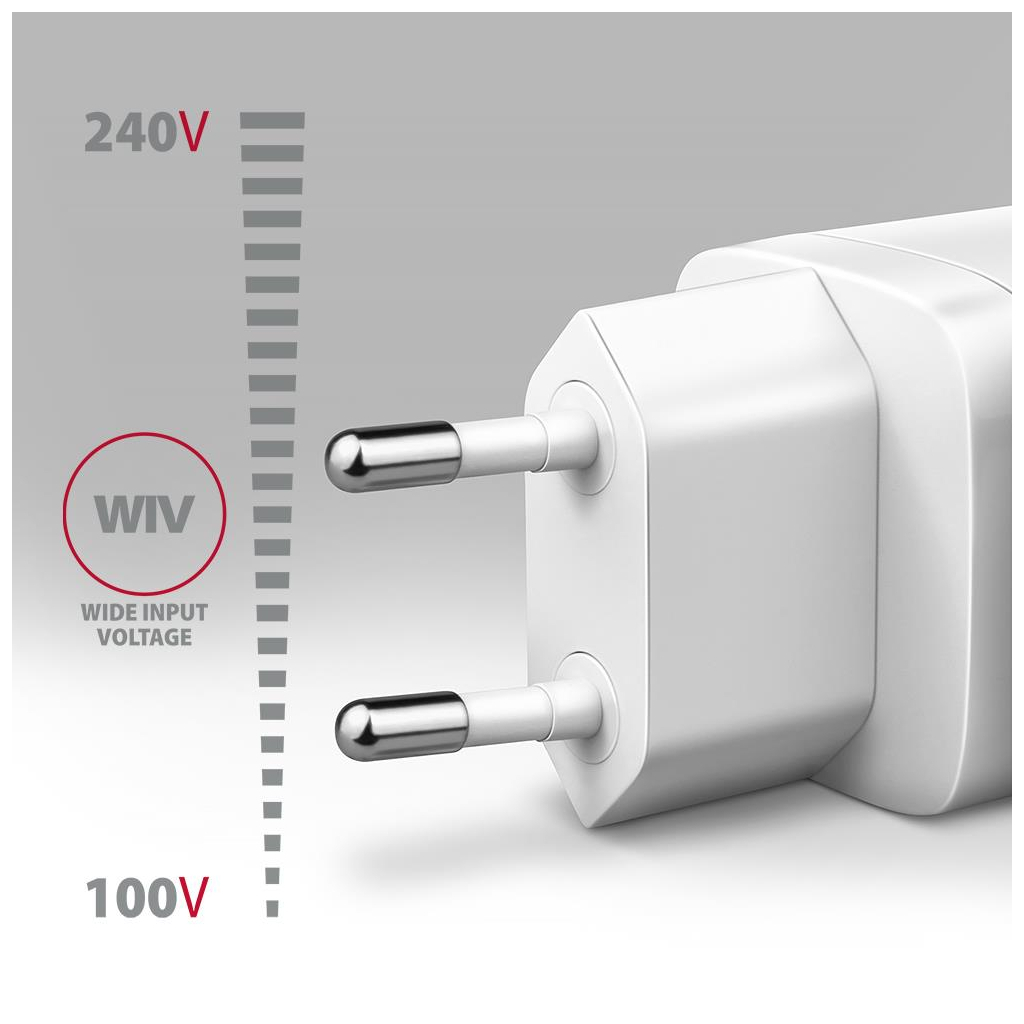 Зарядний пристрій AXAGON 1xUSB + 2xUSB-C 65W QC4+ PD3.0 PPS white (ACU-DPQ65W) - зображення 4
