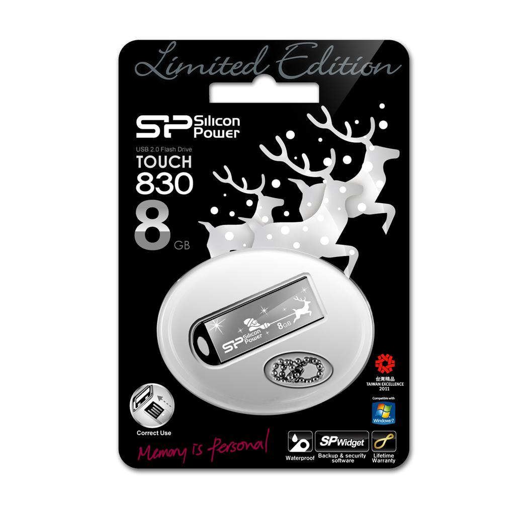 USB флеш накопичувач Silicon Power 8Gb Touch 830 black santa edition (SP008GBUF2830V1K-LE) - зображення 3