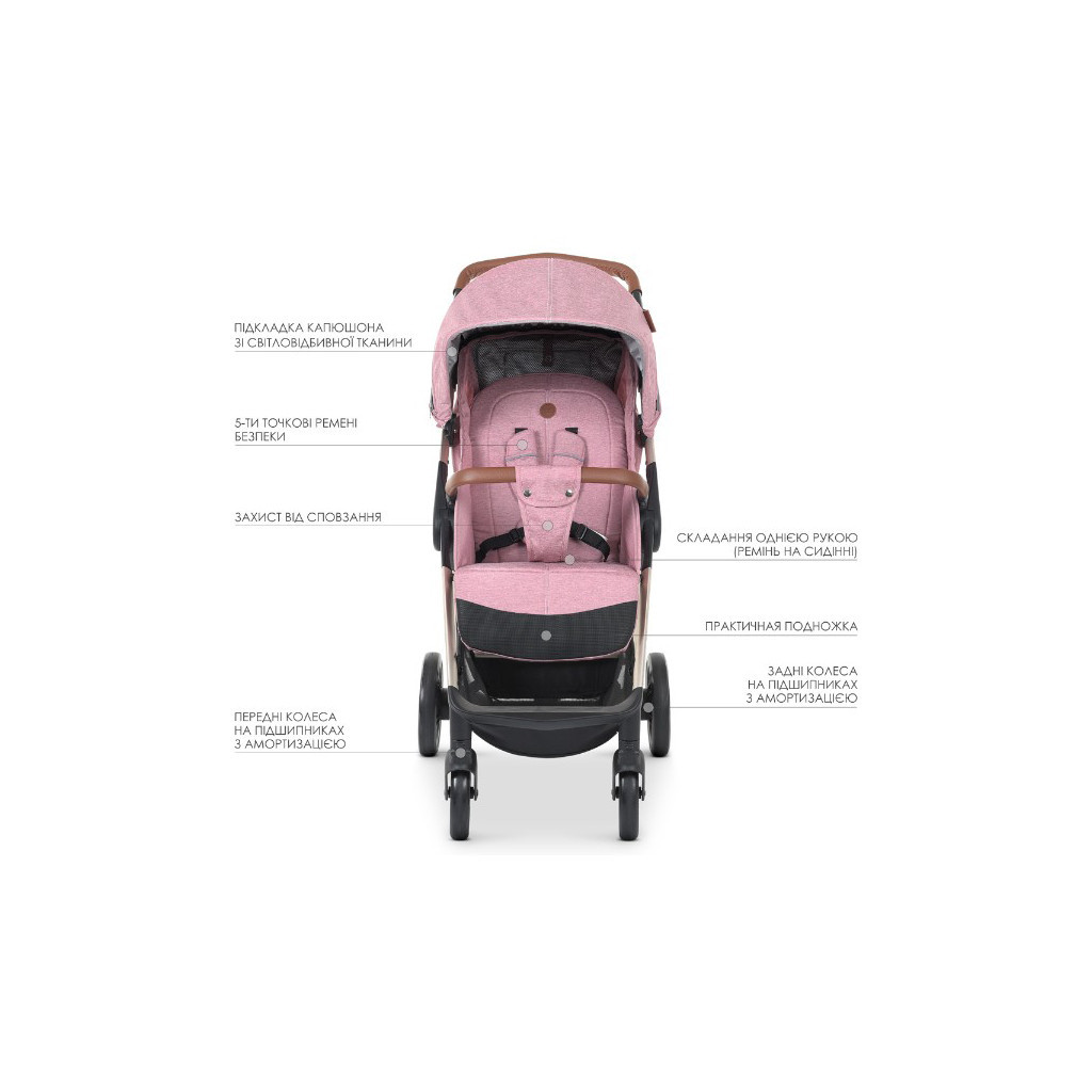 Коляска El Camino Gallant ME 1071-1 v.2 Mauve rose (ME 1071-1 mauve rose) - зображення 2