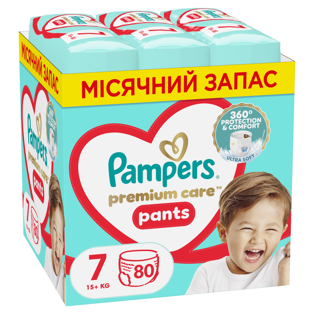 Підгузки Pampers Premium Care Pants Трусики Розмір 7 (17+ кг) 80 шт. (8700216338981) - зображення 1