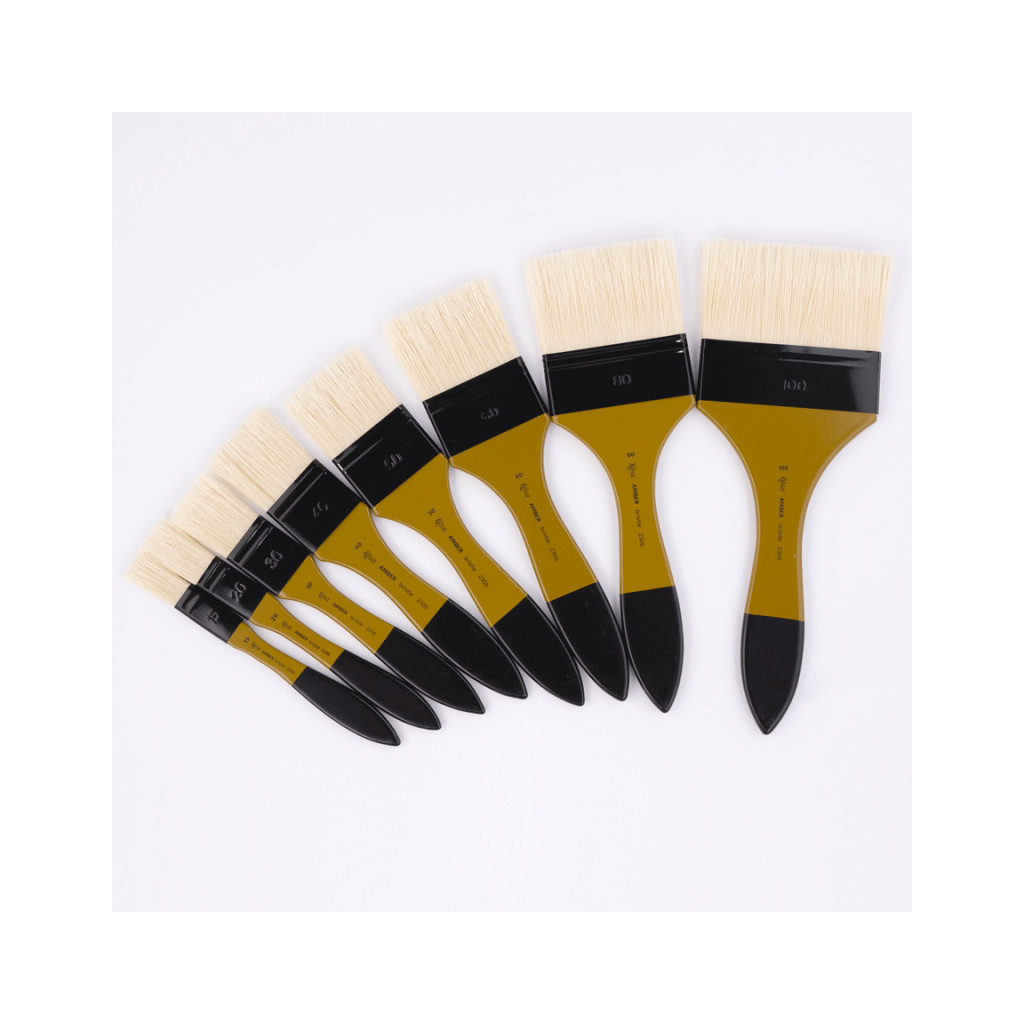 Пензлик для малювання Rosa Щетина флейц, AMBER 2306, №15 (4823098533559) - изображение 5