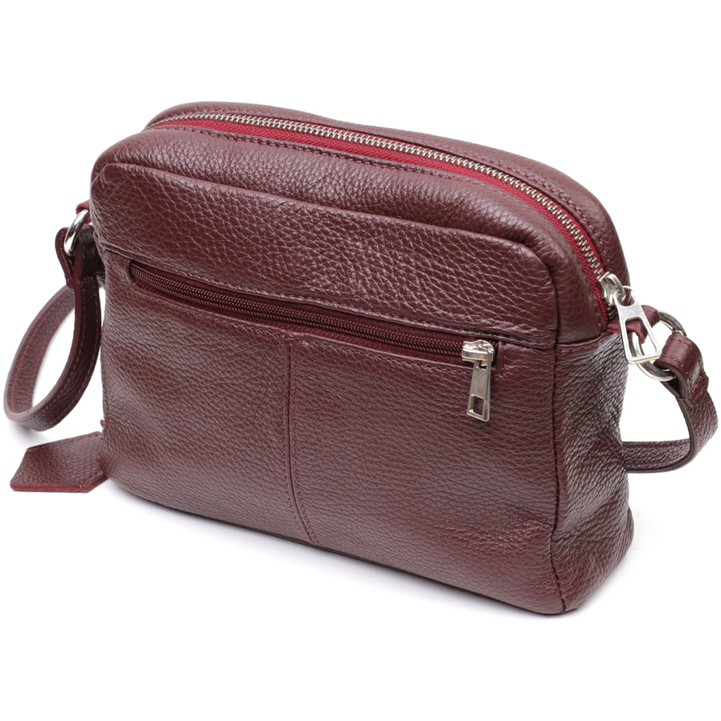 Сумка Grande Pelle Крос-боді з натуральної шкіри Бордова (11653) - зображення 2