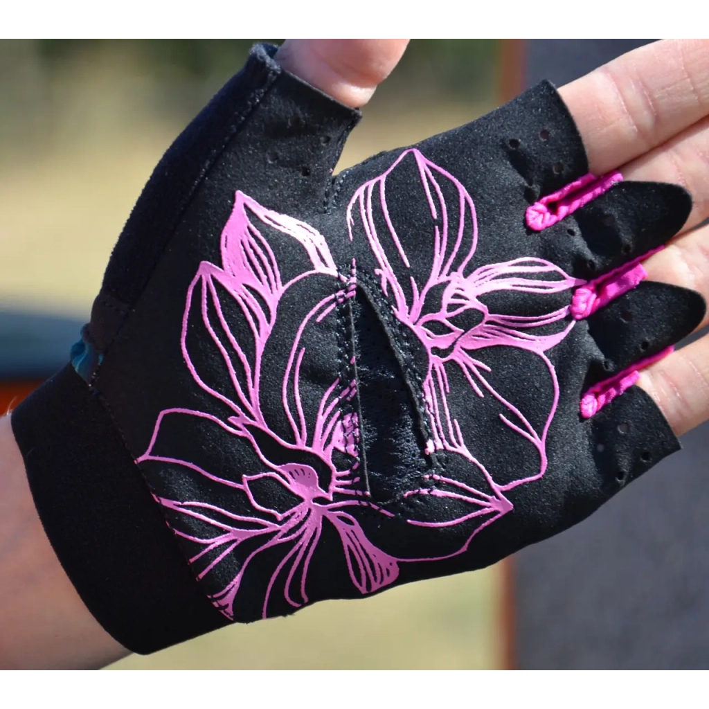 Рукавички для фітнесу MadMax MFG-770 Flower Power Gloves Black/Pink S (MFG-770_S) - зображення 6