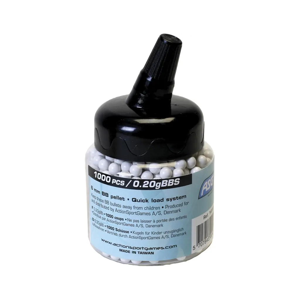 Страйкбольні кульки ASG Standard White 6мм 0,2г 1000шт (14185) - зображення 1