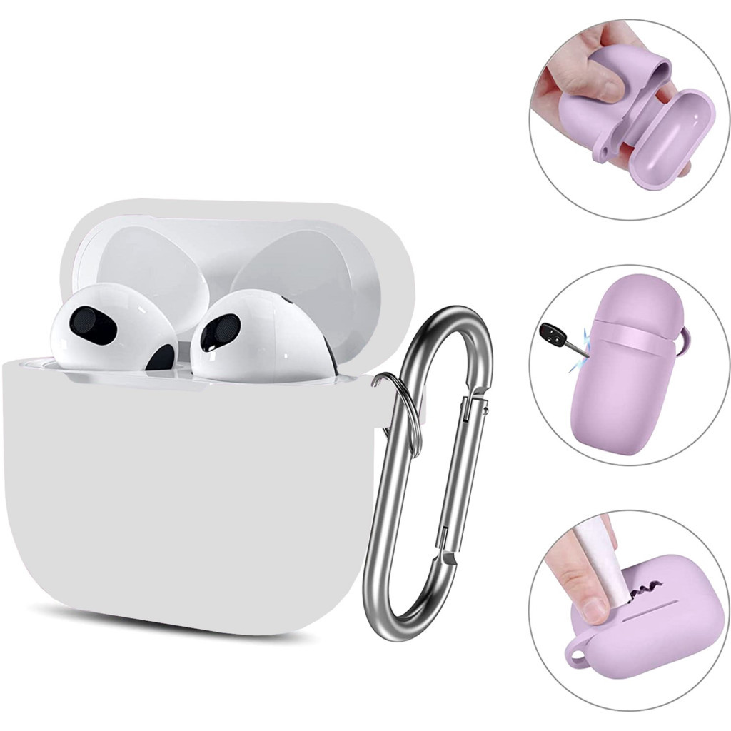 Чохол для навушників BeCover Silicon для Apple AirPods (3nd Gen) White (707184) - зображення 3