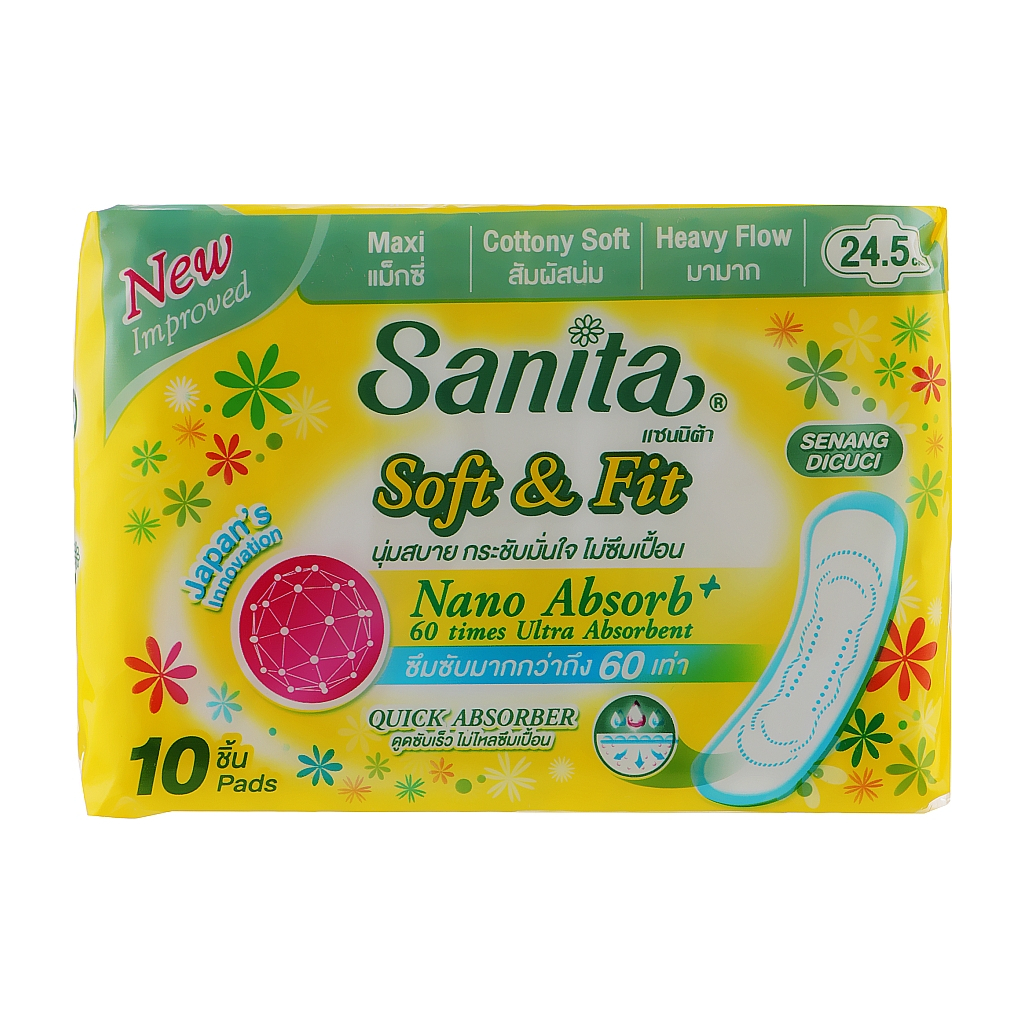Гігієнічні прокладки Sanita Soft & Fit Maxi 24.5 см 10 шт. (8850461090285) - зображення 1