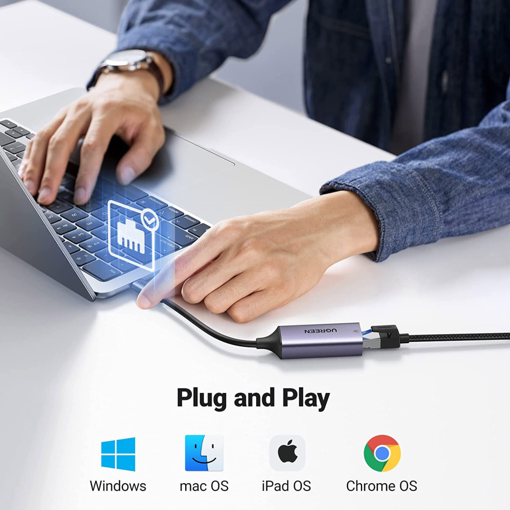 Перехідник USB-C to RJ45 Ethernet 1000Mbps CM199 Ugreen (50737) - изображение 4