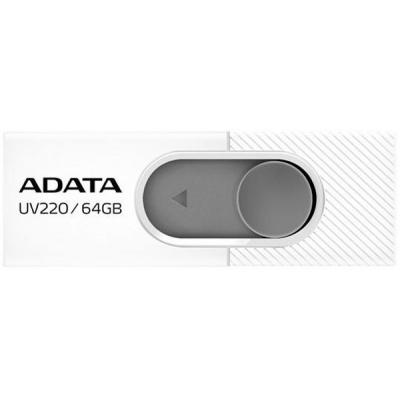 USB флеш накопичувач ADATA 64GB UV220 White/Gray USB 2.0 (AUV220-64G-RWHGY) - зображення 1