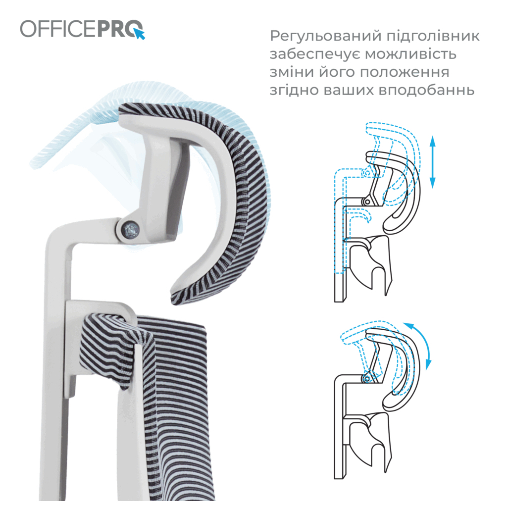 Офісне крісло OfficePro Balance OC620-W-DG-DG (OC620-W-DG-DG) - зображення 8