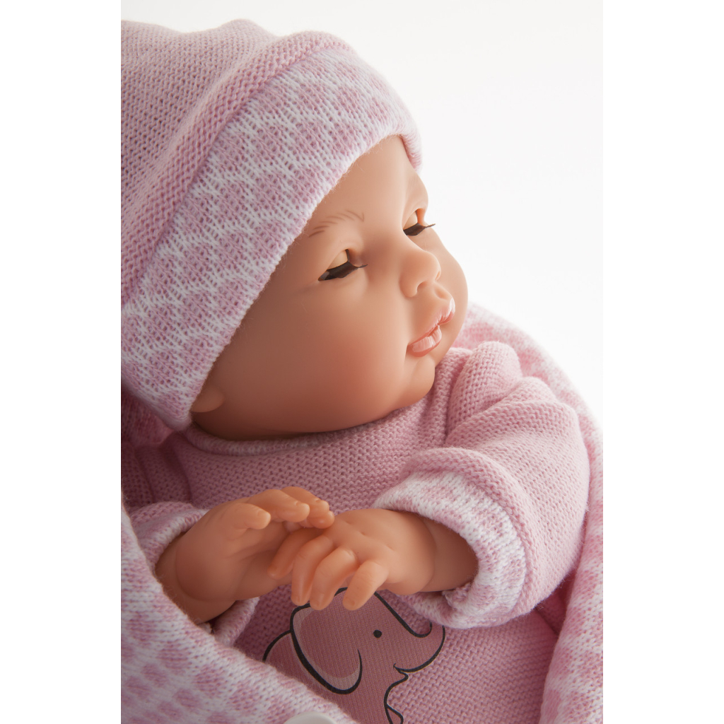 Пупс Antonio Juan Токіла з м'яким тілом зі звуком 37 см в рожевому (1452) - зображення 2