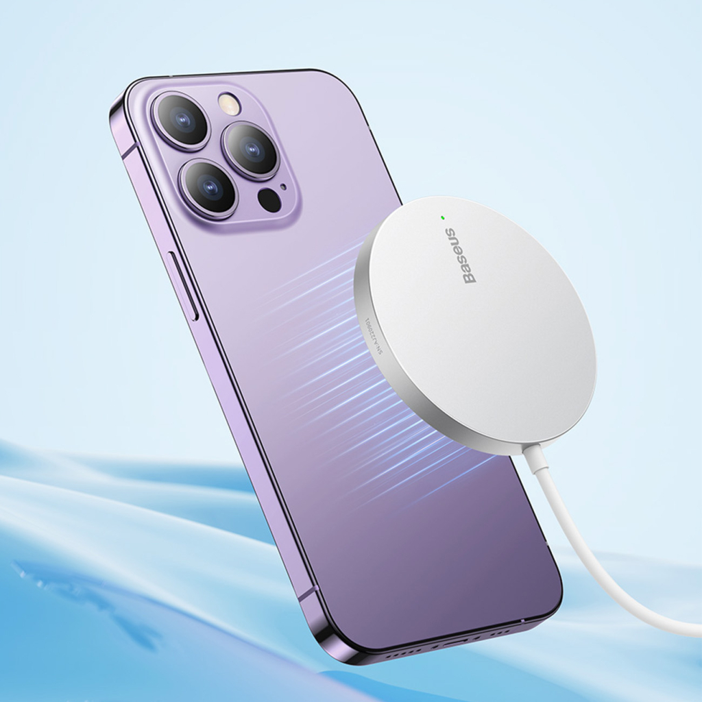 Зарядний пристрій Baseus Simple Mini3 Magnetic Wireless Charger 15W Silver (CCJJ040012) - изображение 8