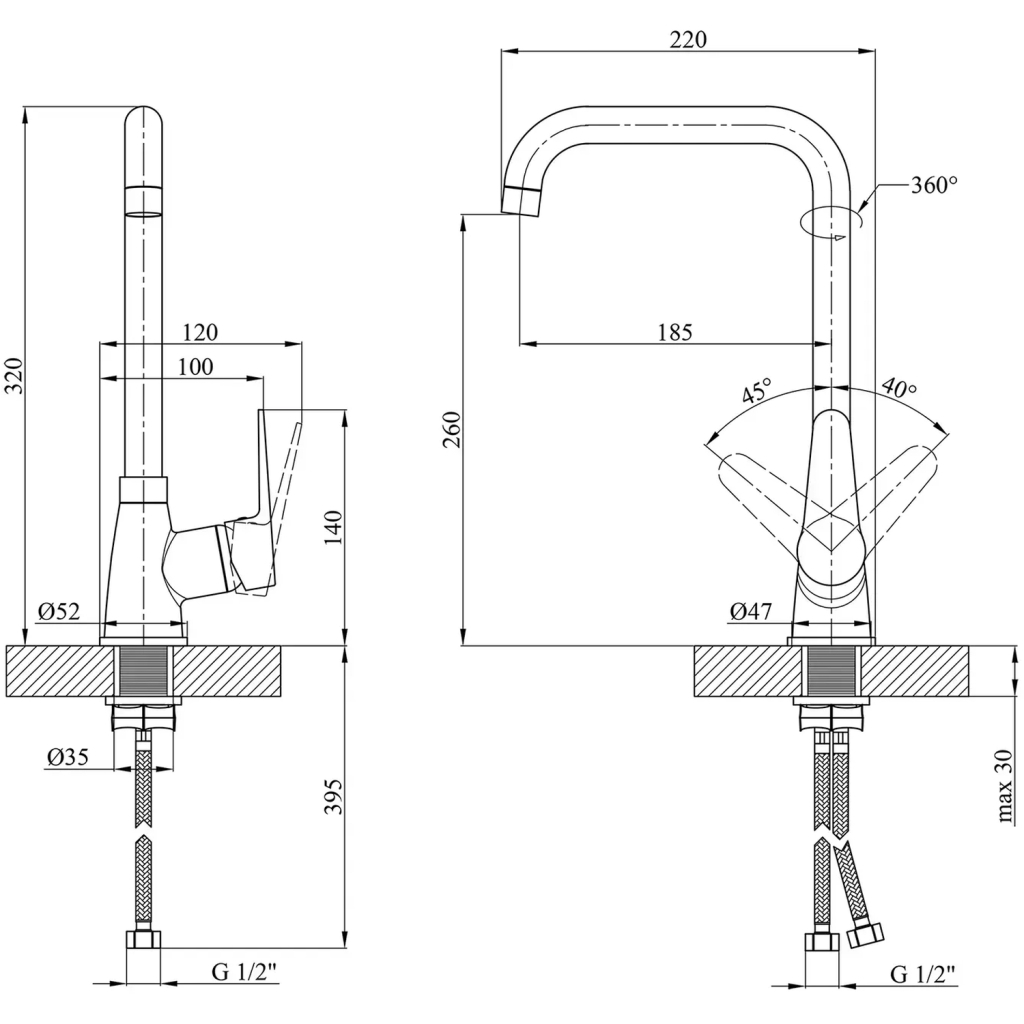 Змішувач Kroner Elbe-C030 (CV012072) - зображення 9