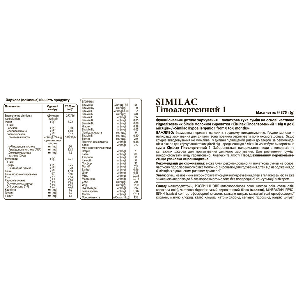 Дитяча суміш Similac Гіпоалергенна 1 молочна 375 г (8427030006857) - зображення 5