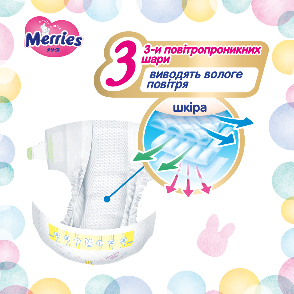 Підгузки Merries розмір M (6-11 кг) 56 шт (4901301418999) - зображення 8