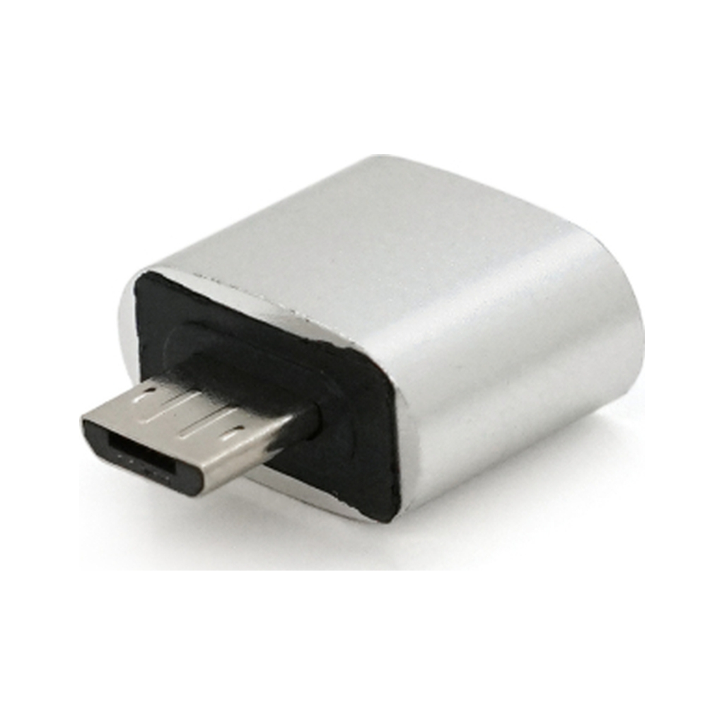 Перехідник USB 2.0 AF to Micro 5P M OTG silver Voltronic (YT-AF/M) - зображення 1