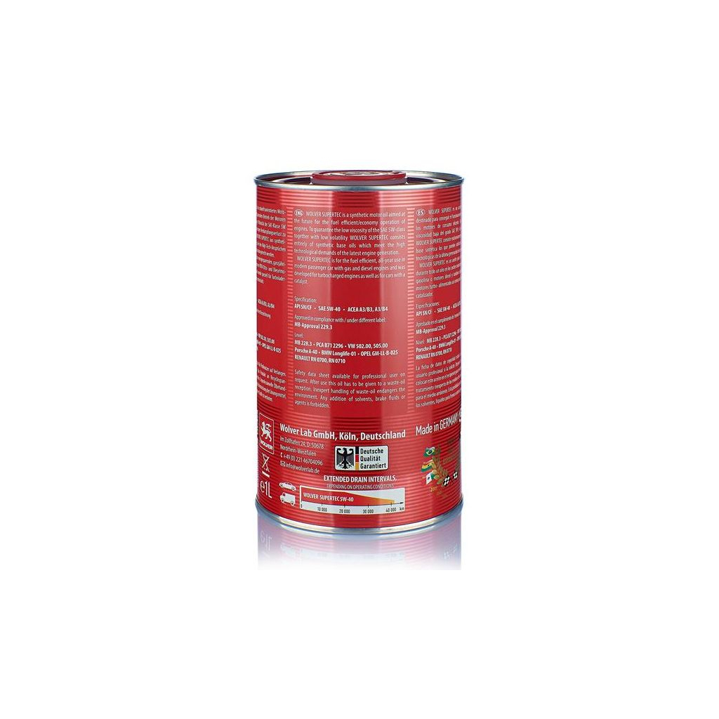 Моторна олива Wolver Ultratec 5W-40 1л (4260360940835) - зображення 2
