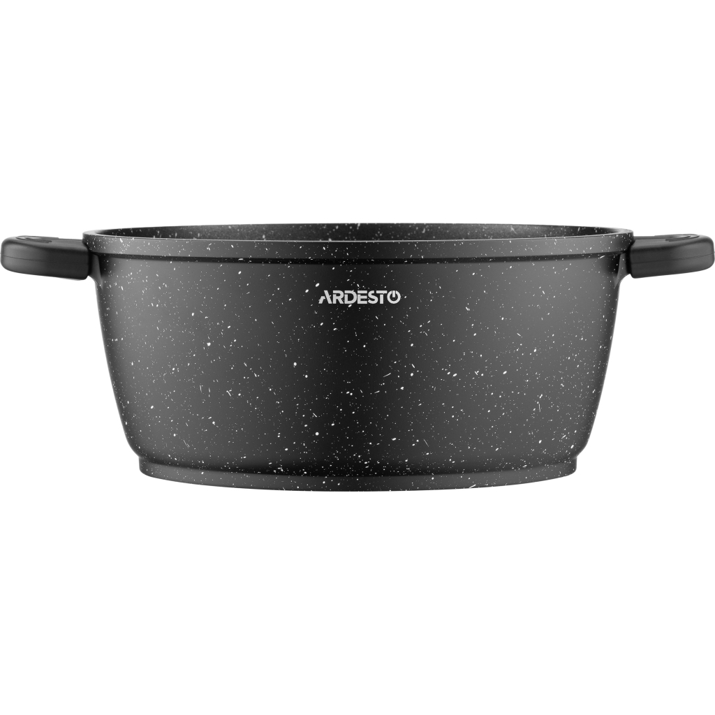 Каструля Ardesto Gemini Anzio скляна кришка 24 см 4,4 л чорна (AR2424GE) - изображение 3