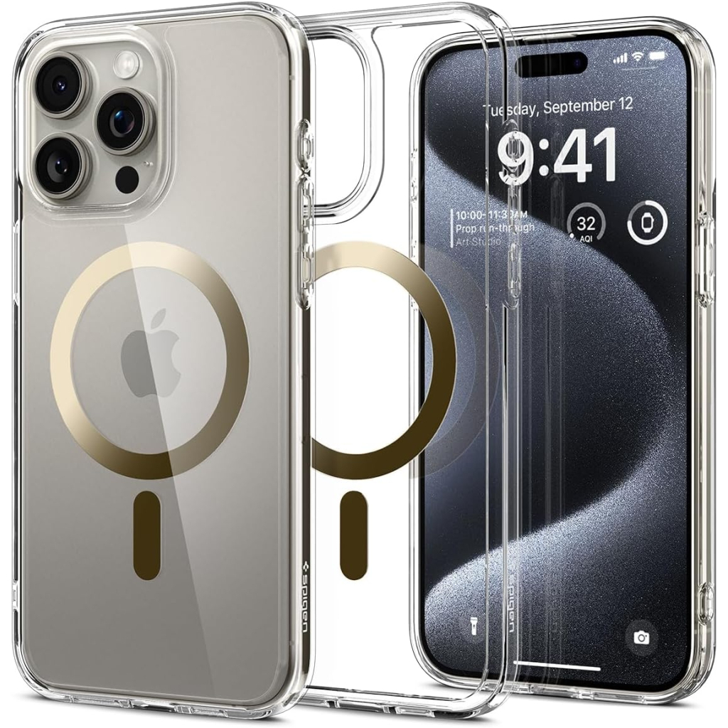 Чохол до мобільного телефона Spigen Apple iPhone 15 Pro Ultra Hybrid MagFit Gold (ACS06718) - зображення 2