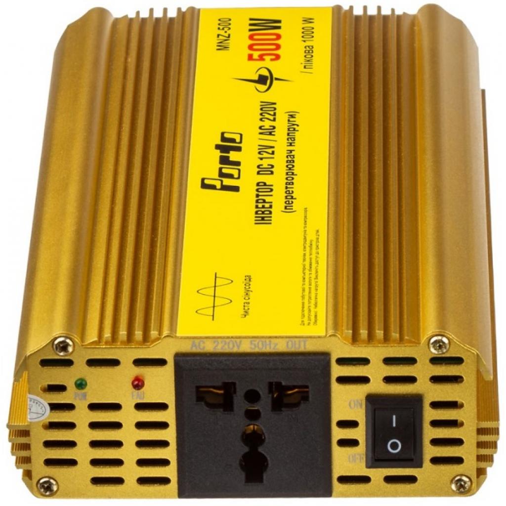 Автомобільний інвертор 12V/220V 500W, чиста синусоїда Porto (MNZ-500) - изображение 4