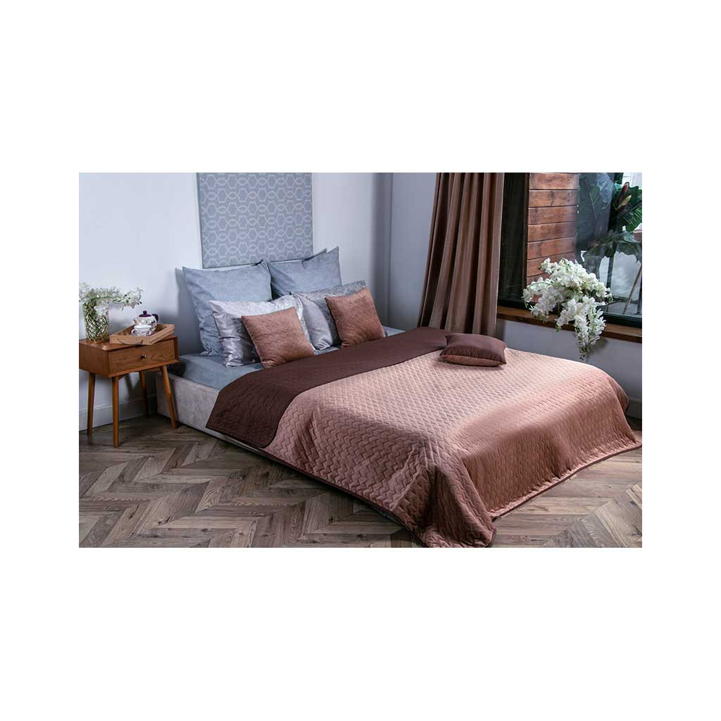 Покривало Руно двостороннє VeLour Коричневе 220 х 240 см (330.55_Cappuccino) - зображення 2