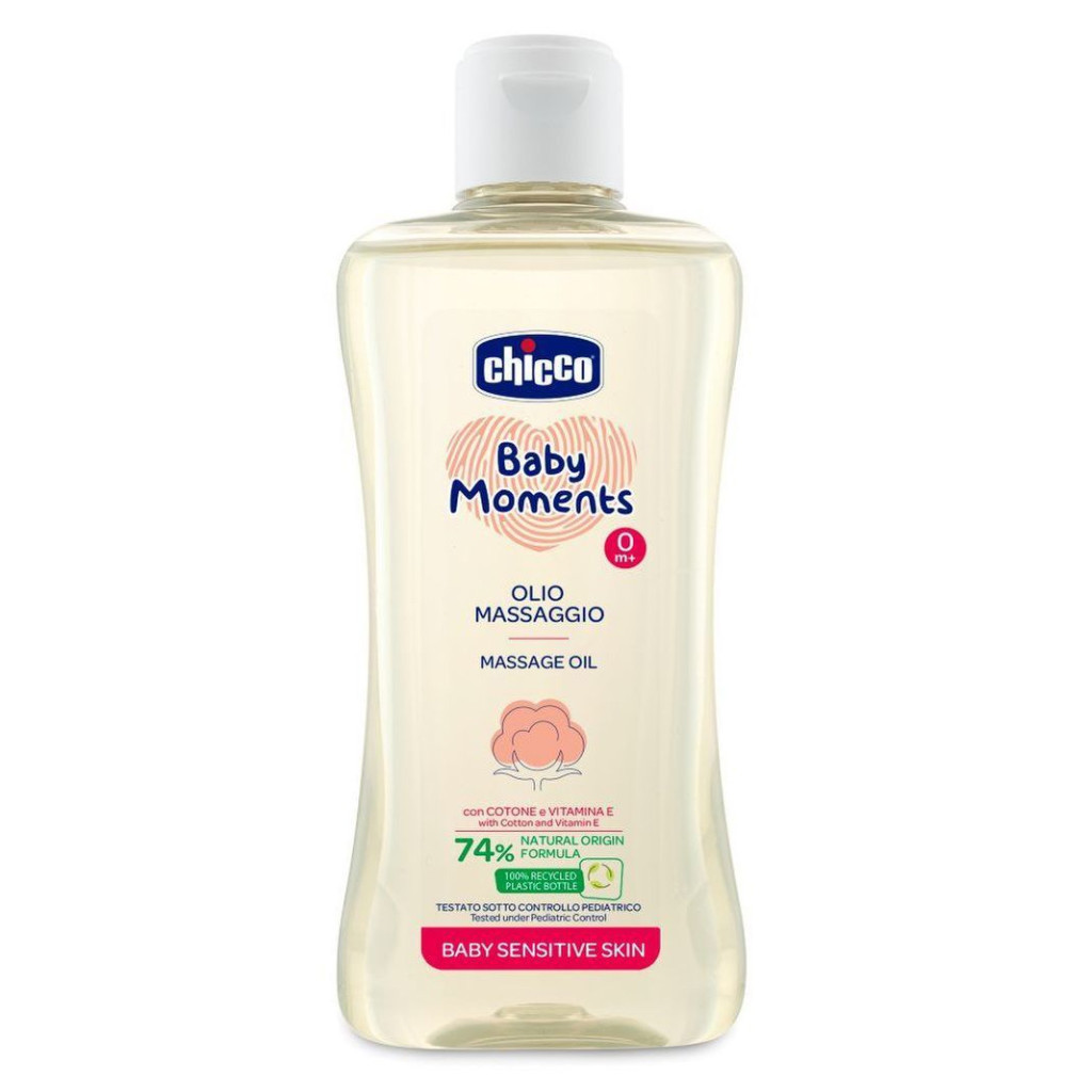 Дитяча олія Chicco Baby Moments масажна для чутливої шкіри 200 мл (10242.00) - зображення 1