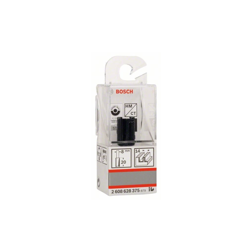 Фреза Bosch Professional пазова з двома лезами, Std, S8, D14, L20 (2.608.628.375) - зображення 6