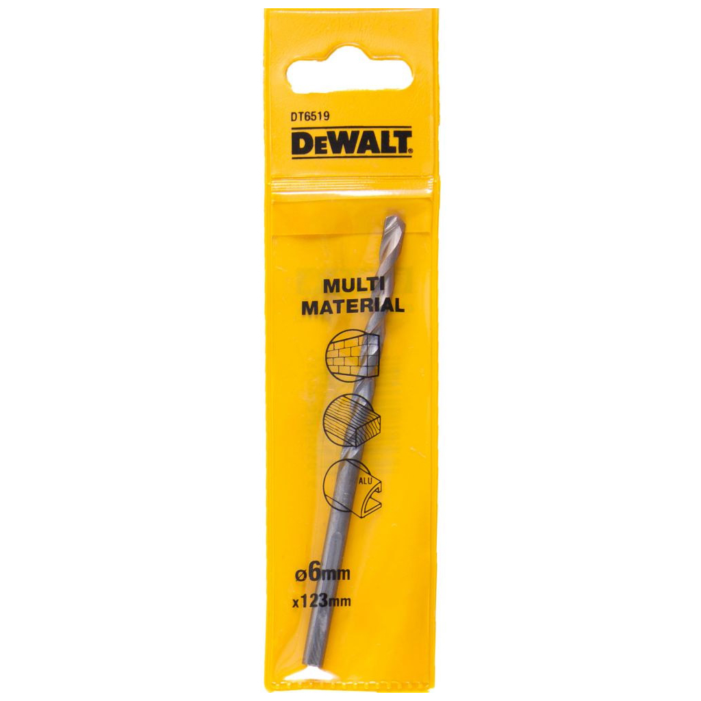 Свердло DeWALT універсальне D=6 мм, L=123 мм, WL=93 мм, 1 шт (DT6519) - зображення 1