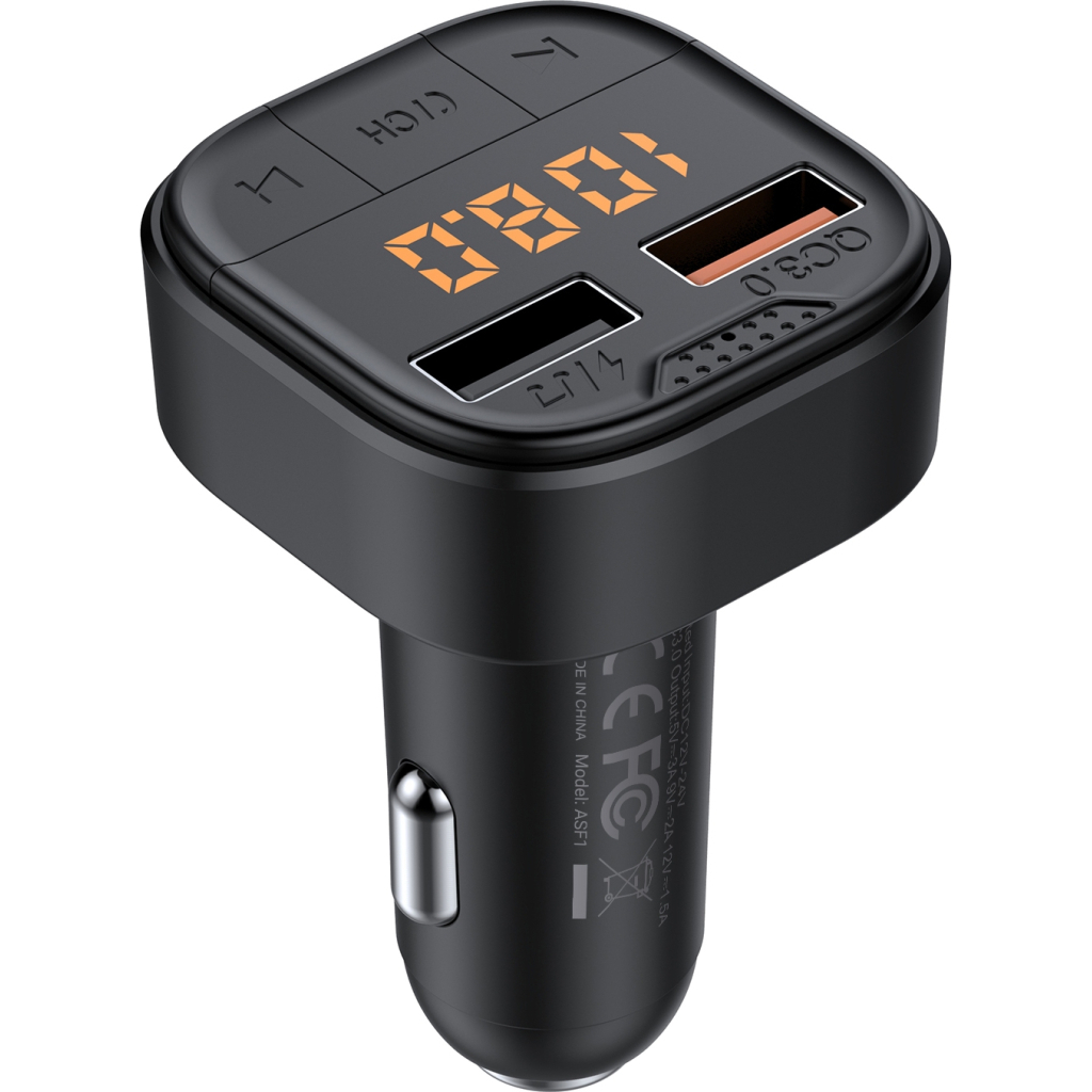 FM модулятор Armorstandart ASF1 18W QC3.0 2xUSB black (ARM82826) - изображение 2