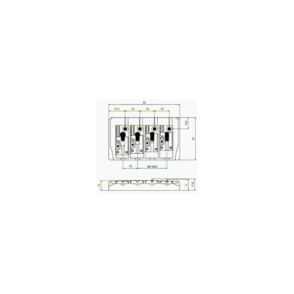 Бридж для гітари Paxphil BB404 Black - зображення 4