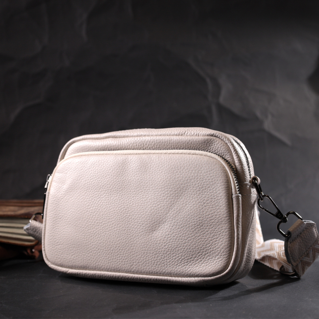 Сумка Vintage Жіноча крос-боді з натуральної шкіри Біла (22295) - зображення 8