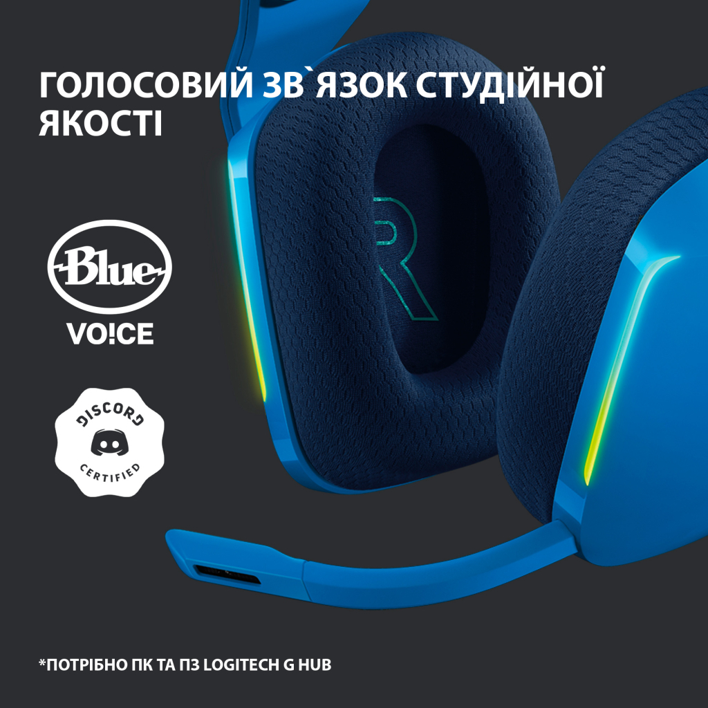 Навушники Logitech G733 Lightspeed Wireless RGB Gaming Headset Blue (981-000943) - зображення 9