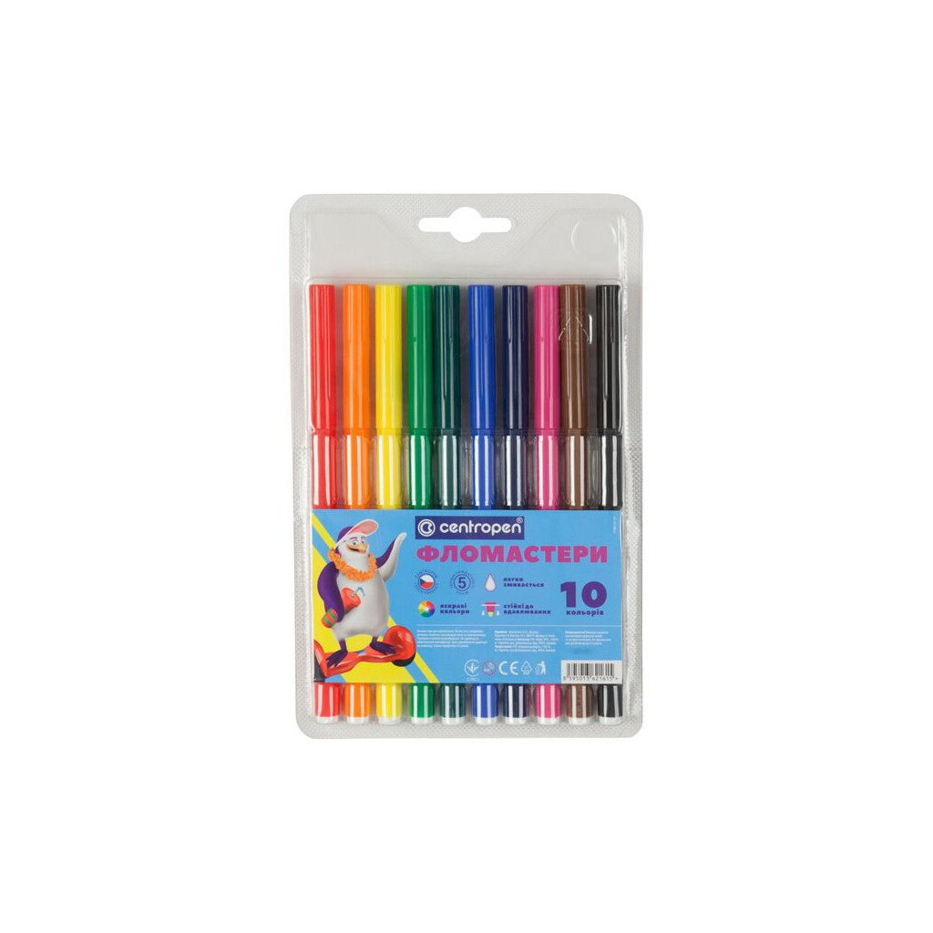 Фломастери Centropen 7790/10 Washable, 10 colors (7790/10 ТП) - изображение 1