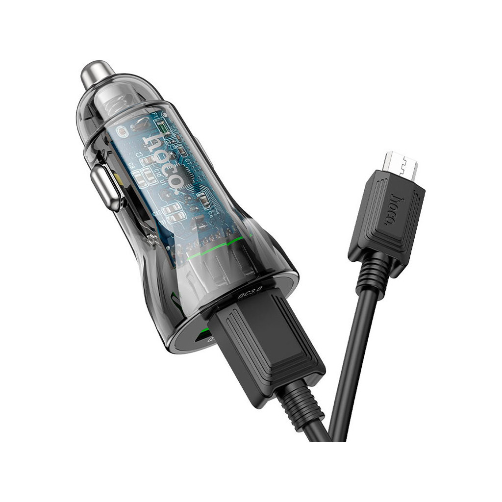 Зарядний пристрій HOCO Z47 Transparent Discovery Edition 2xUSB Black (6931474782236) - зображення 3