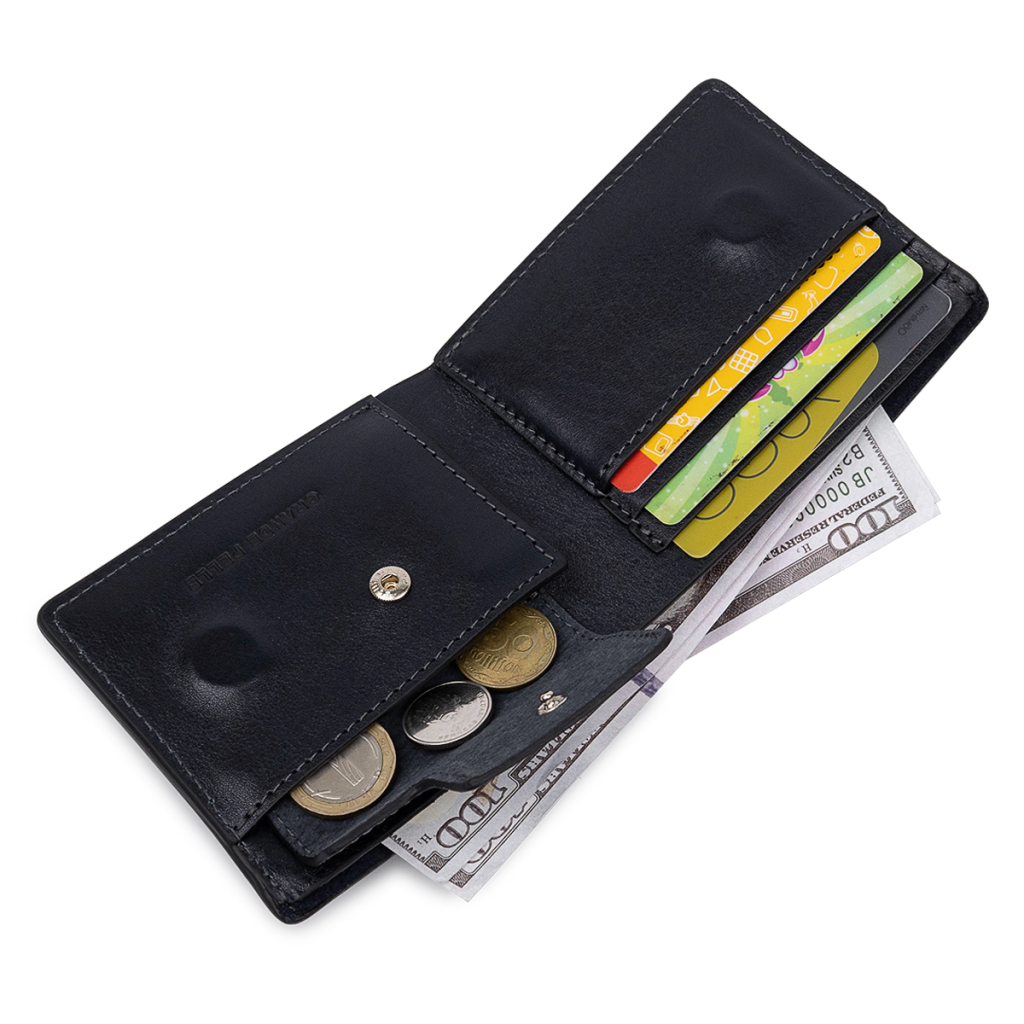 Портмоне Grande Pelle Шкіряне Синє (11552) - зображення 6