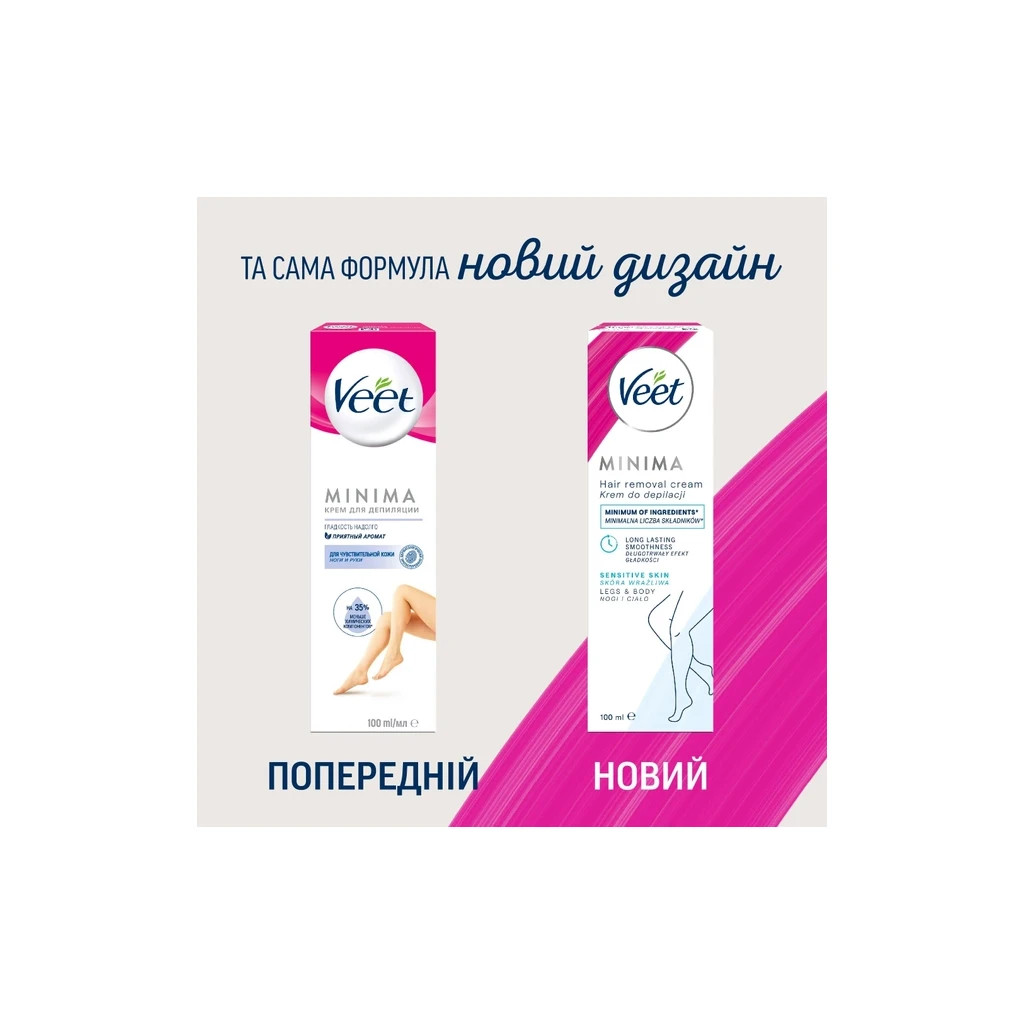 Крем для депіляції Veet Minima для чутливої шкіри з Алое вера 100 мл (4053700288205) - изображение 6