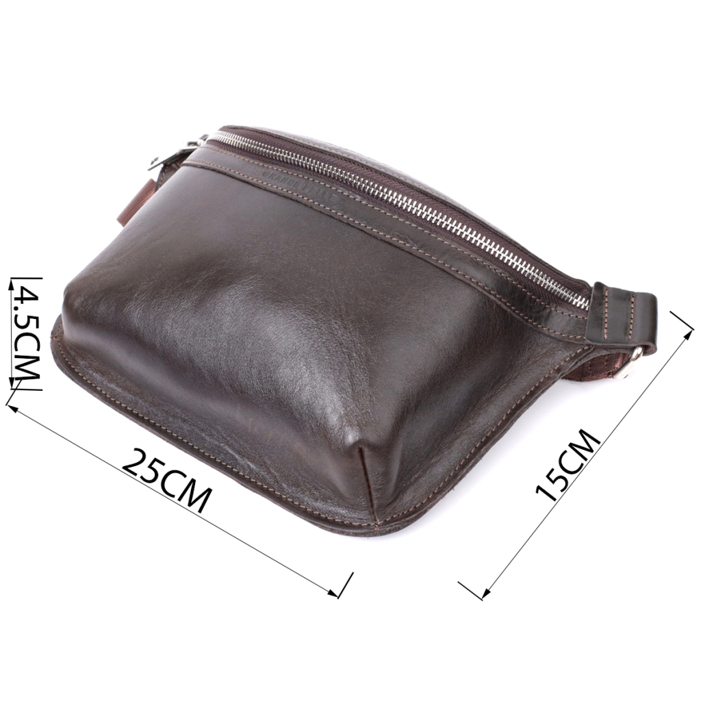 Сумка Grande Pelle Бананка з натуральної шкіри Коричнева (22814) - зображення 3