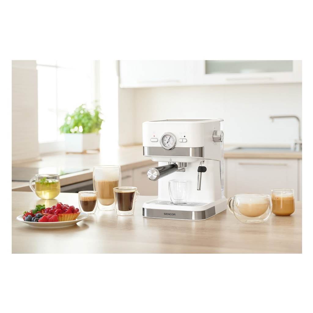 Ріжкова кавоварка еспресо Sencor SES 1720WH - зображення 12