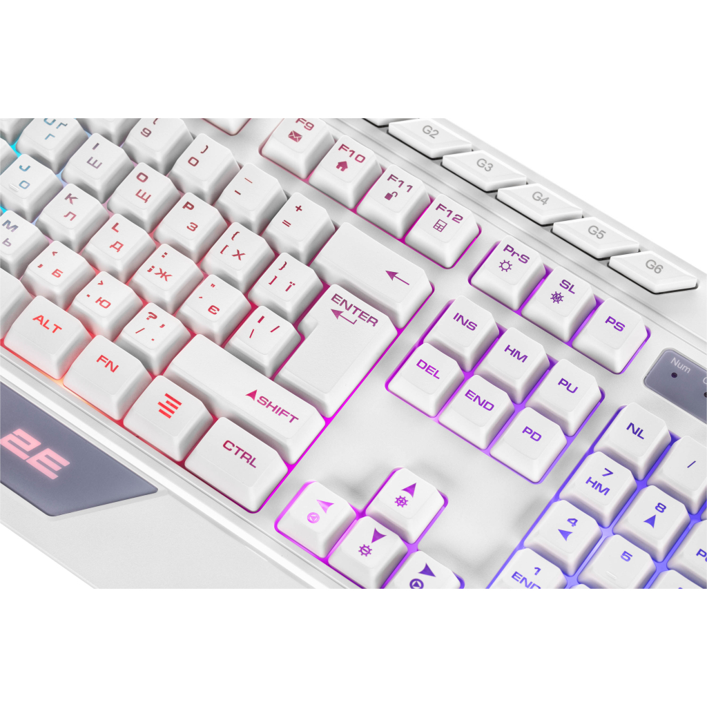 Клавіатура 2E Gaming KG315 RGB USB UA White (2E-KG315UWT) - зображення 6