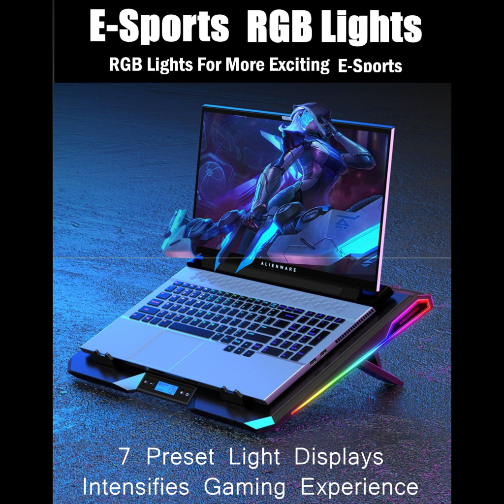 Підставка до ноутбука IceCoorel 10-15.6", 2*60mm 2800 RPM, USB2.0+LCD+speed control., 400x350x45mm (A3) - зображення 3