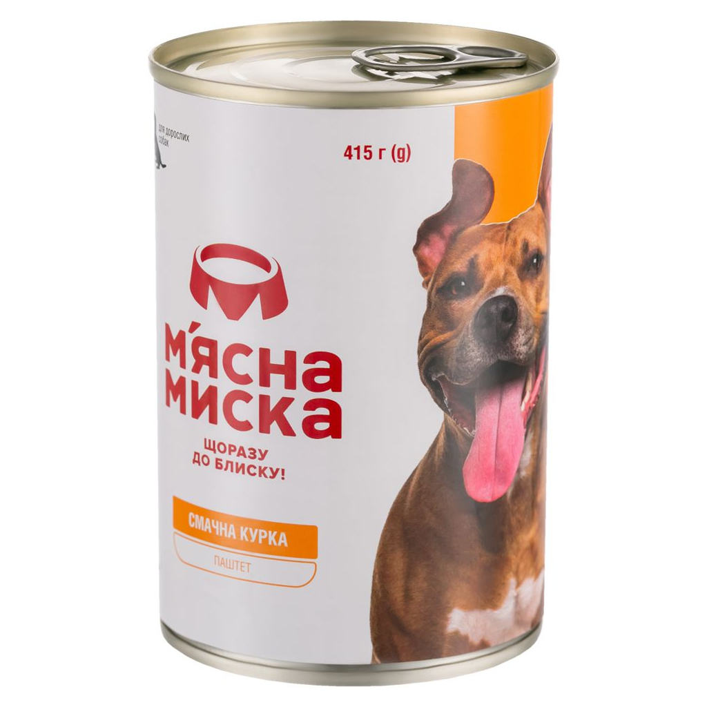 Консерви для собак М'ясна Миска паштет з куркою 415 г (4820255190327) - зображення 2