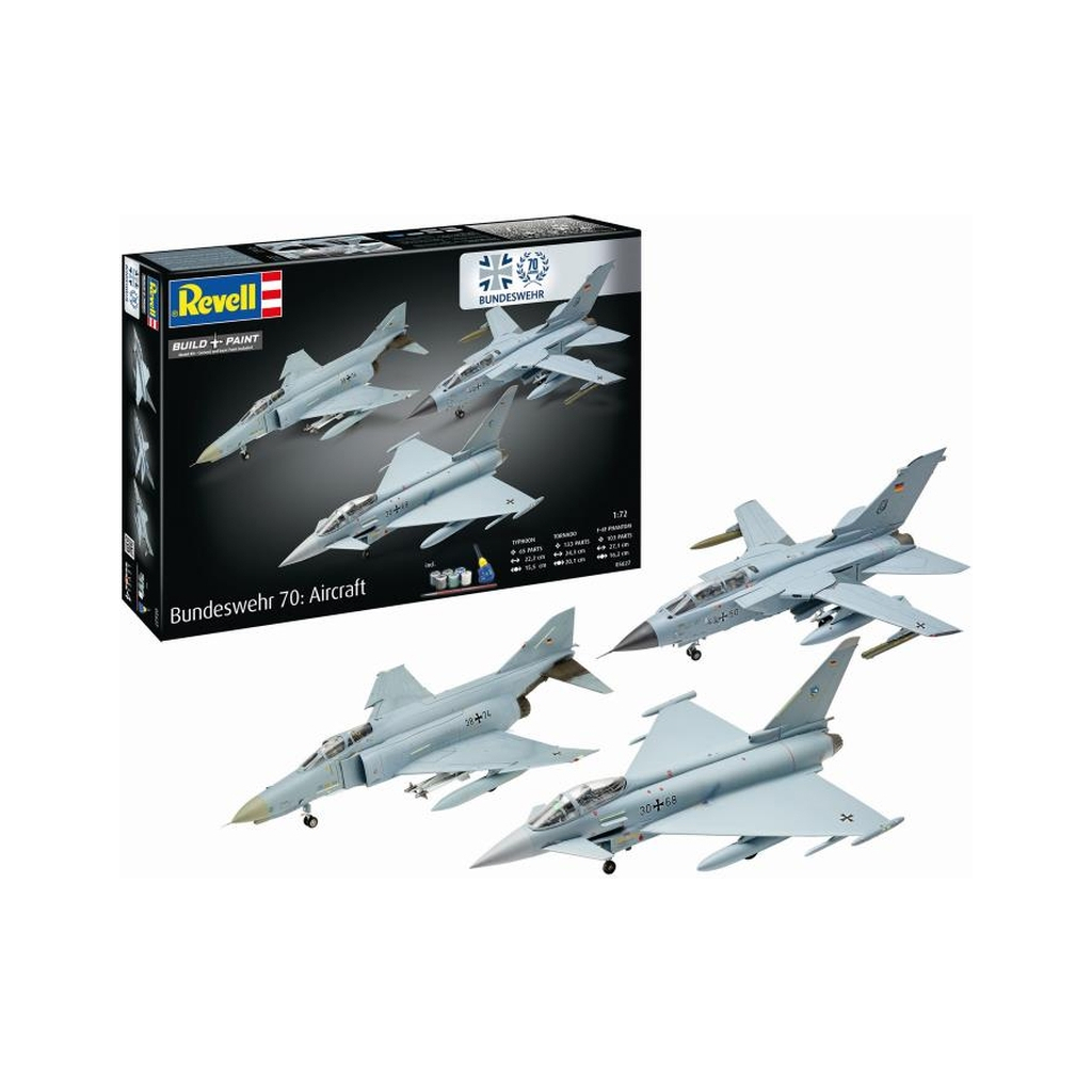 Збірна модель Revell набір до 70 річниці ВПС Німеччини 3 літаки, рівень 5, 1:72 (RVL-05627) - picture 1