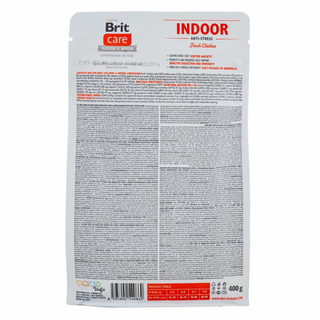 Сухий корм для кішок Brit Care Cat GF Indoor Anti-stress 400 г (8595602540860) - зображення 2